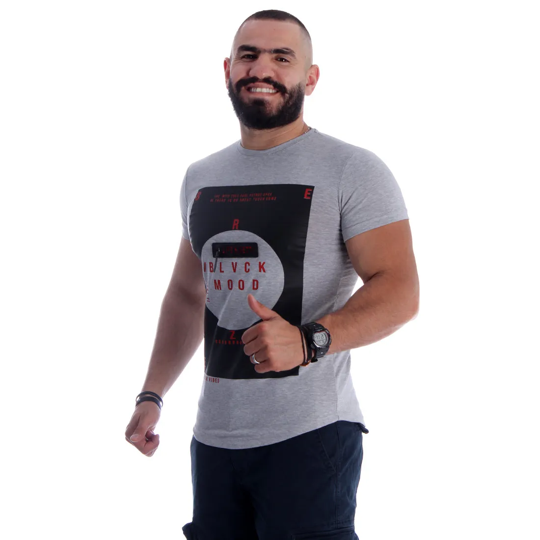 Men T-shirt- gray / made in Turkey -3343