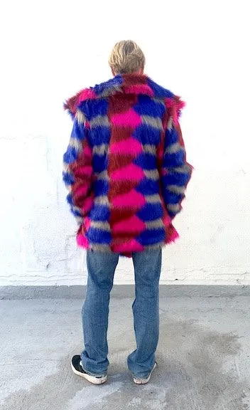 Men's Duke Coat in "Blue Gray Fuchsia"