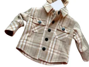 Mocha Plaid Hooded Shacket