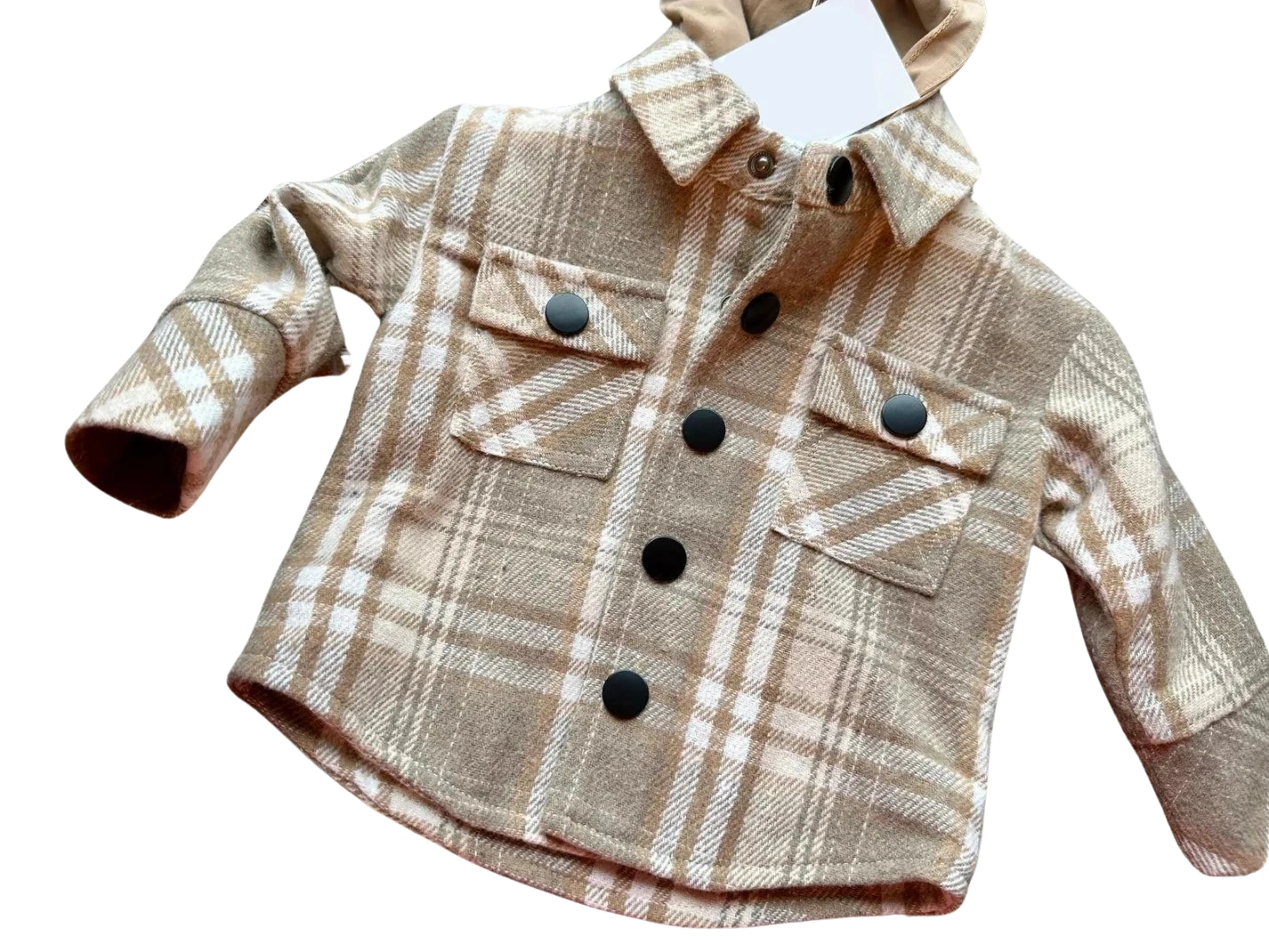 Mocha Plaid Hooded Shacket