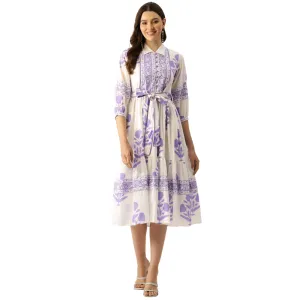 Mughal Print Dress | Lavender