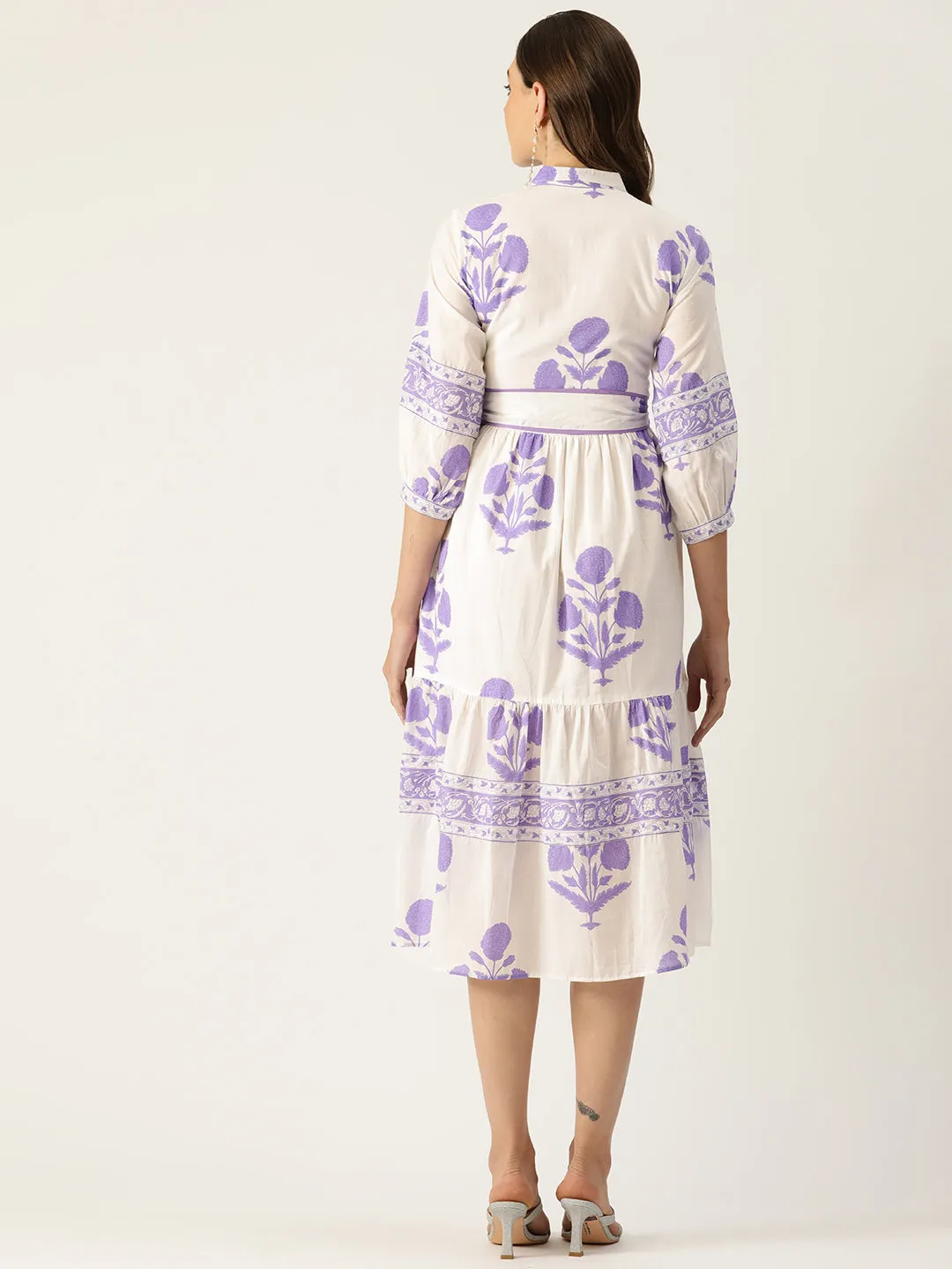 Mughal Print Dress | Lavender