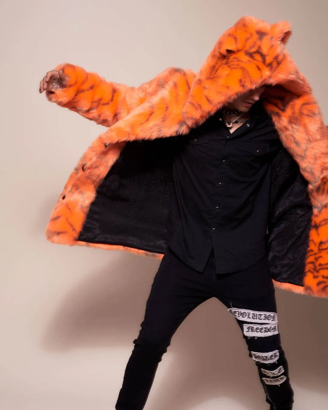 Neon Tiger Limited Edition Classic Faux Fur Coat | Men's