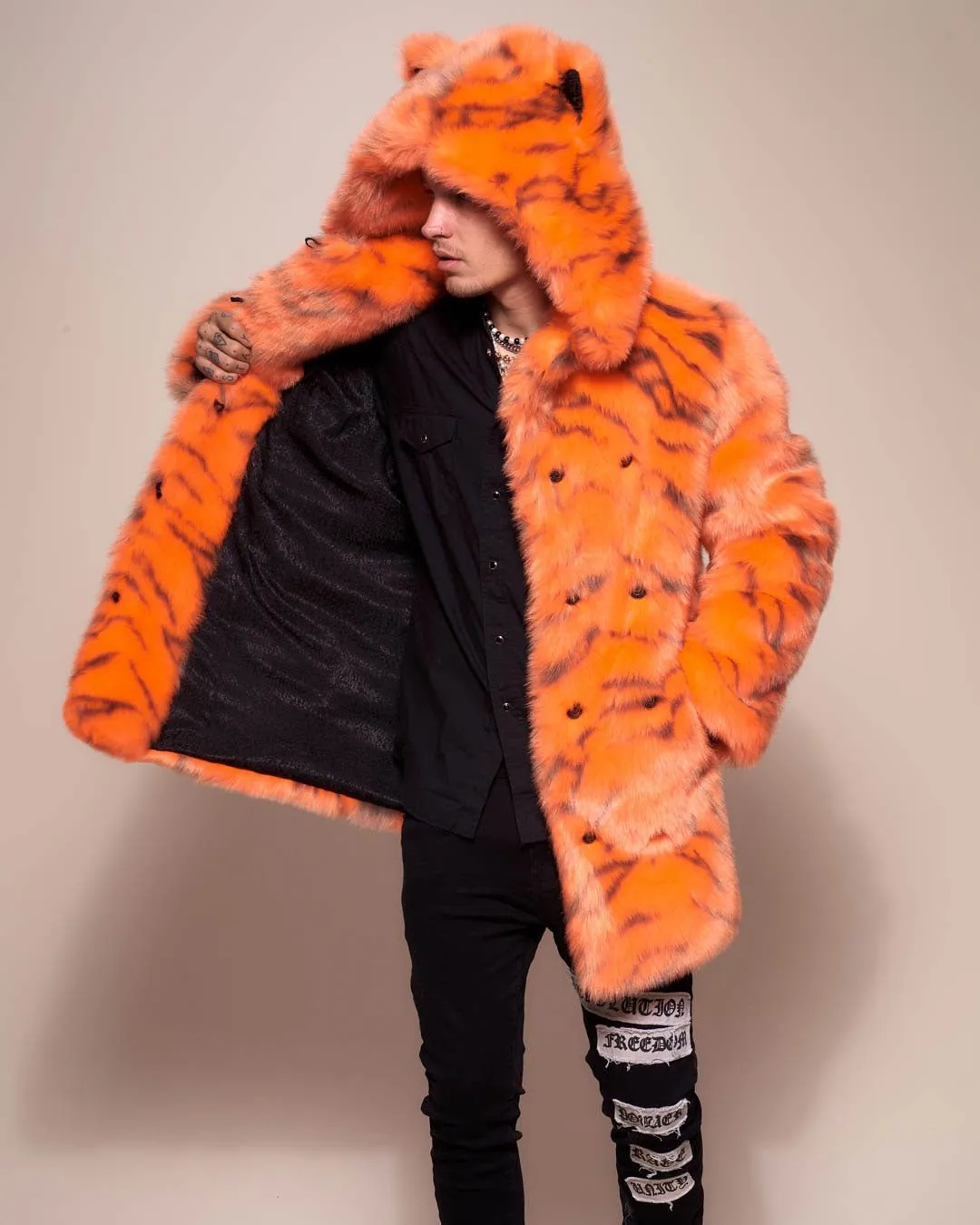 Neon Tiger Limited Edition Classic Faux Fur Coat | Men's