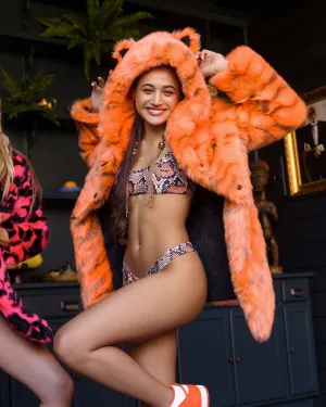 Neon Tiger Limited Edition Classic Faux Fur Coat | Women's