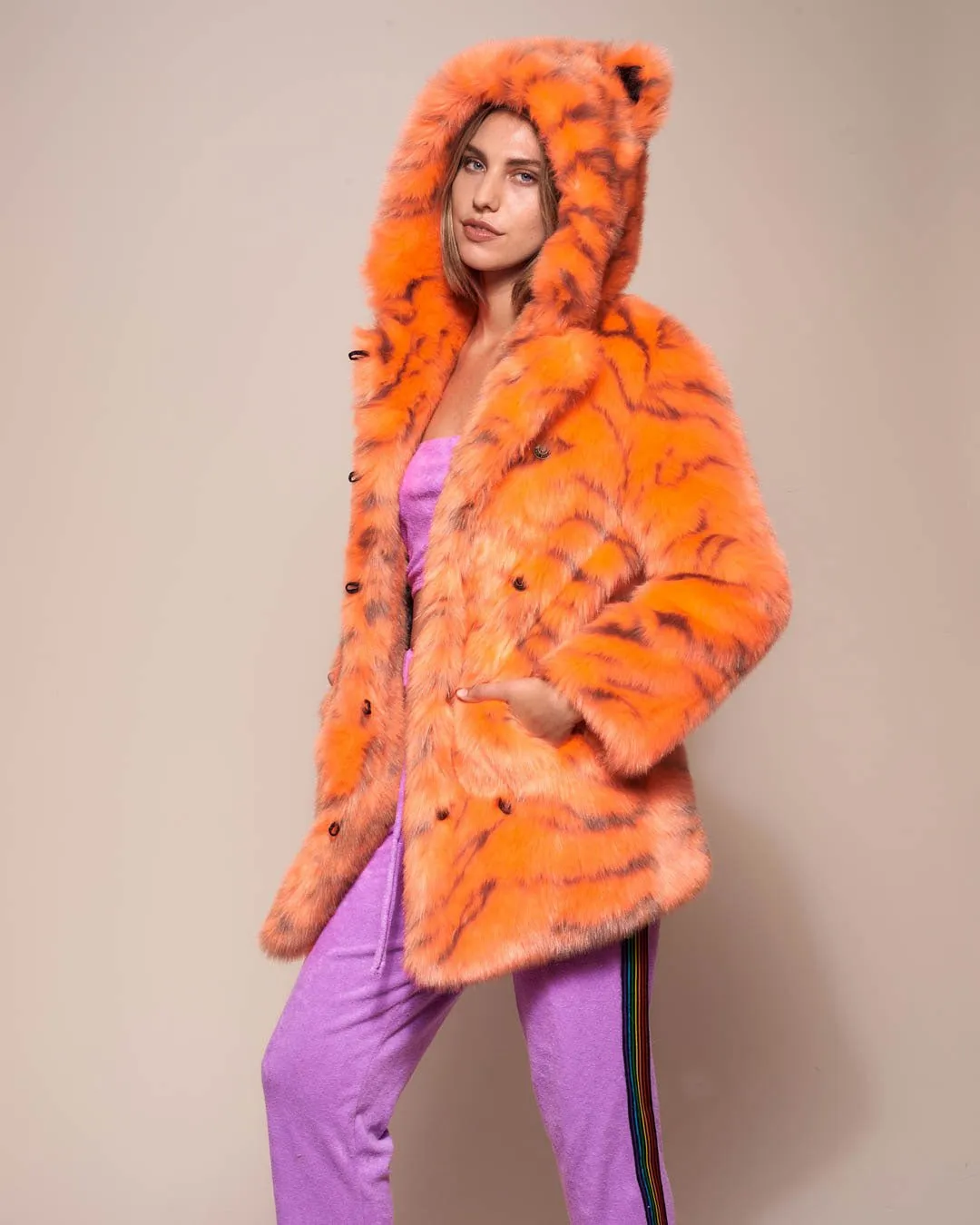 Neon Tiger Limited Edition Classic Faux Fur Coat | Women's