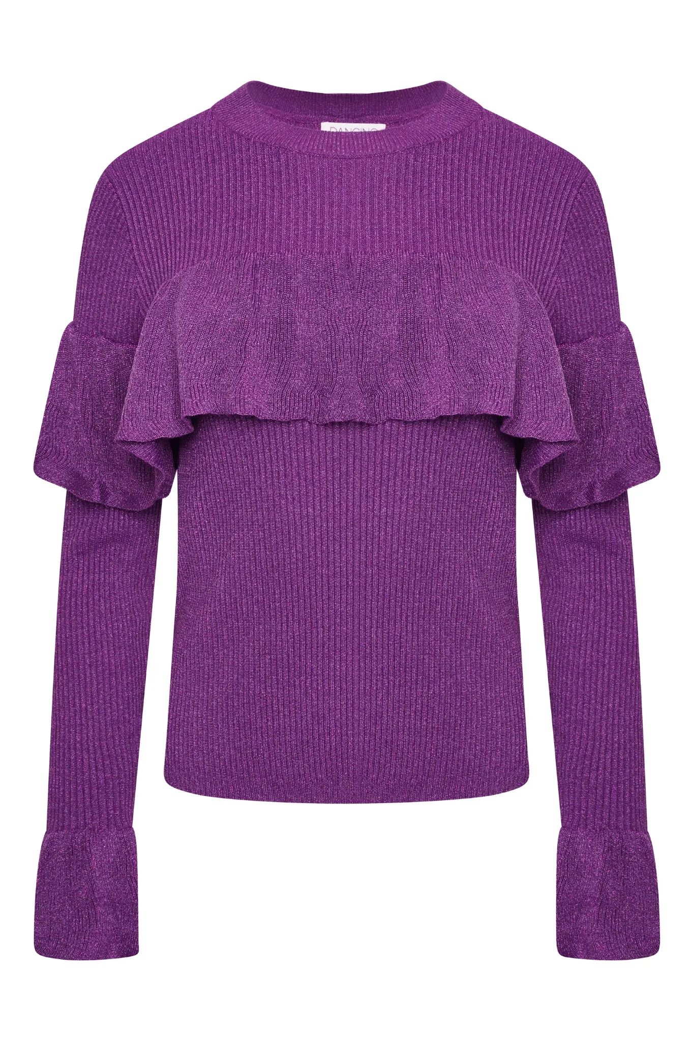 Nixie Metallic Knit Jumper in Purple