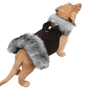 Nouveau Bow Black Tip Silver Fox Fur Coat
