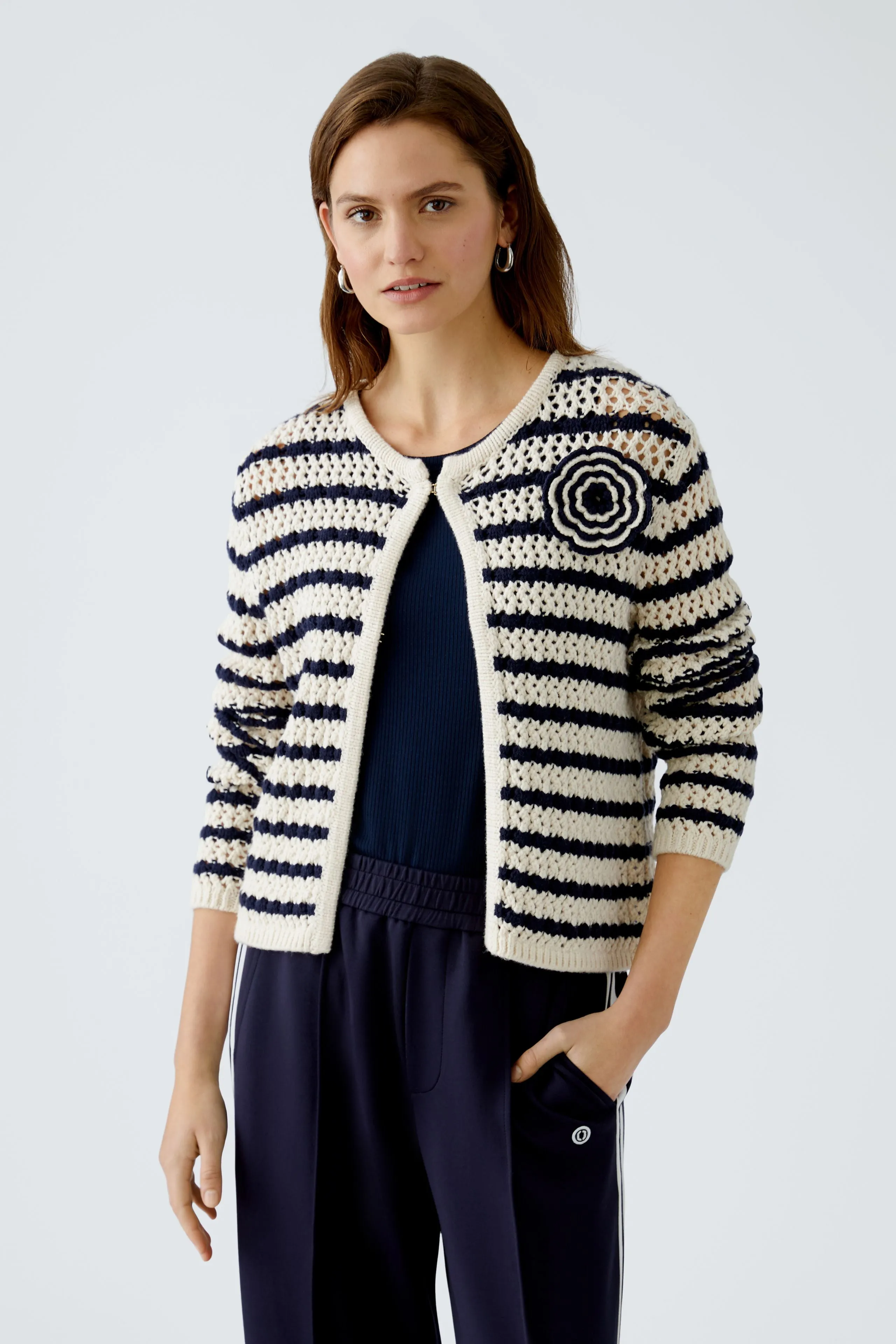 OUI Blue & White Cardigan