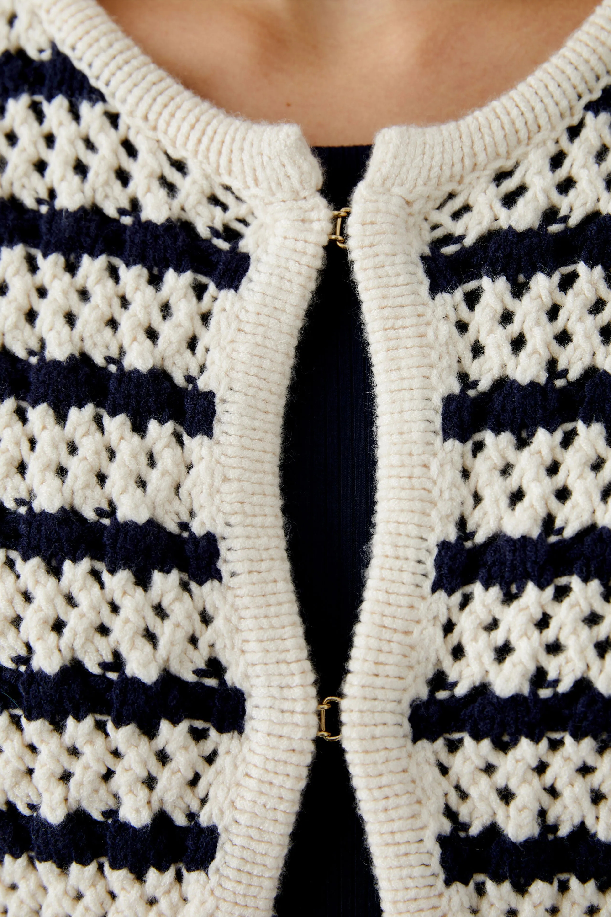 OUI Blue & White Cardigan