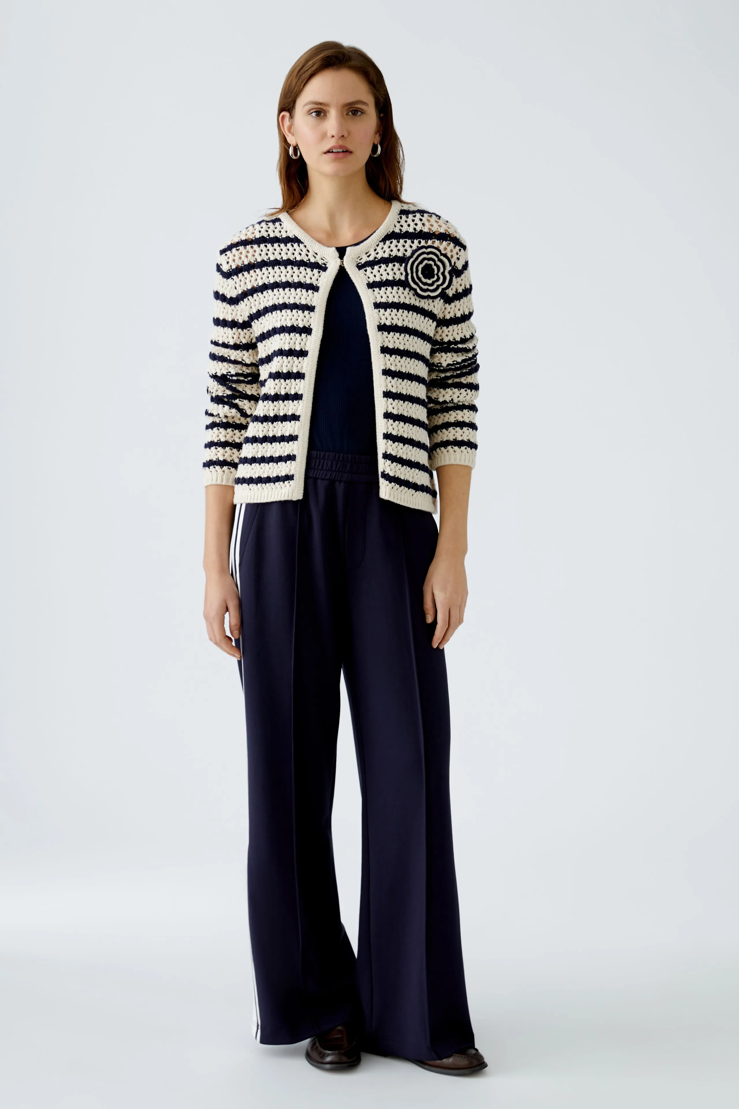 OUI Blue & White Cardigan
