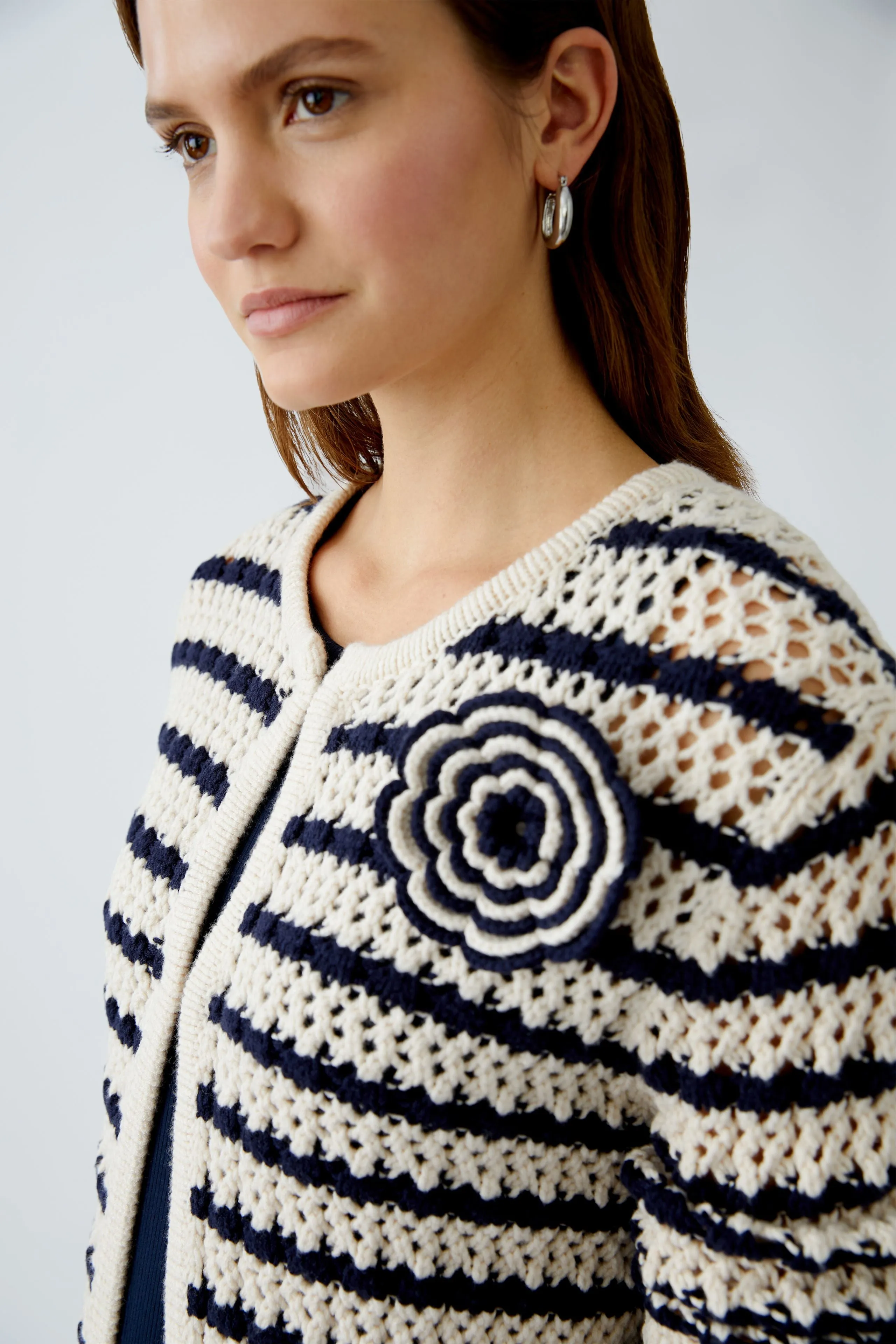 OUI Blue & White Cardigan