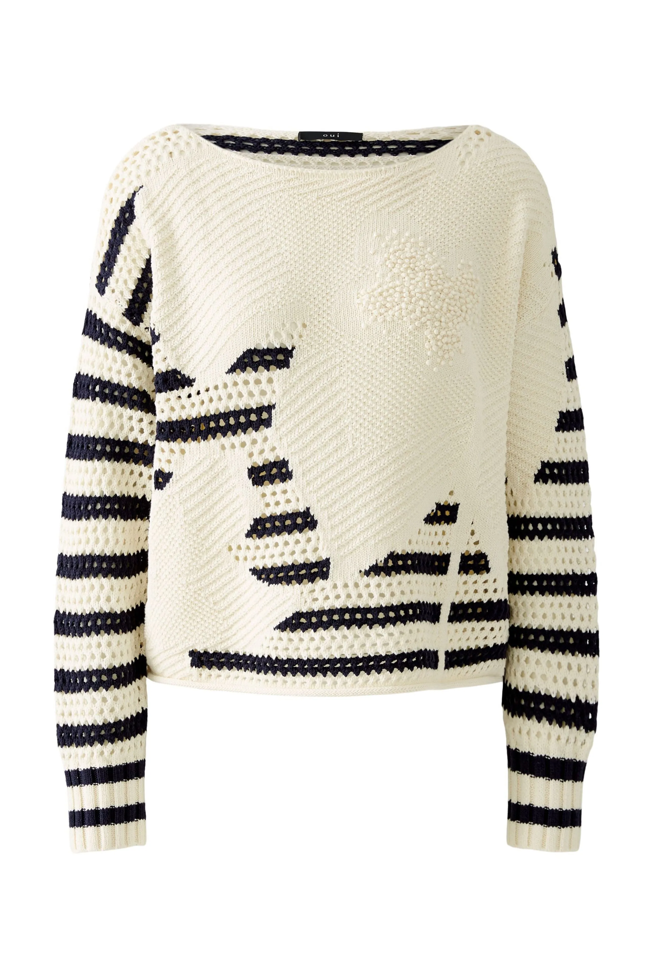 OUI White Blue Stripe Jumper