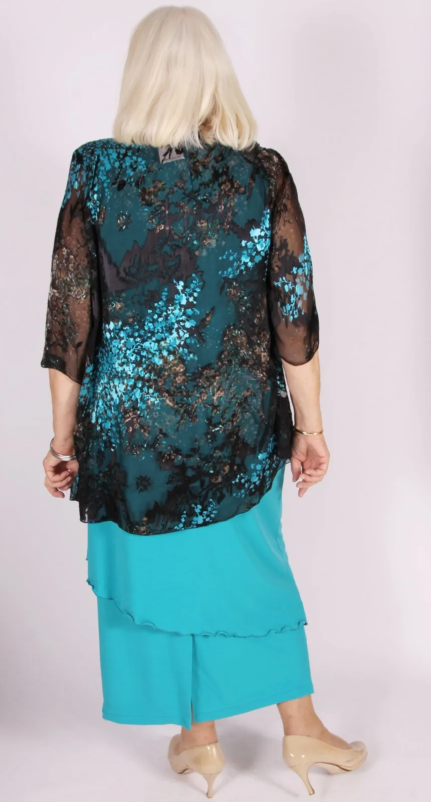 Overlay Pull-On Skirt Aqua