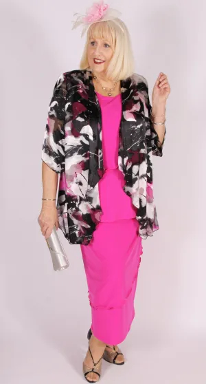 Overlay Pull-On Skirt Fuchsia