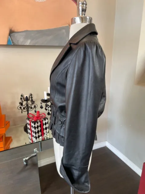 Pamela McCoy Sz S Black Leather Blazer Vintage