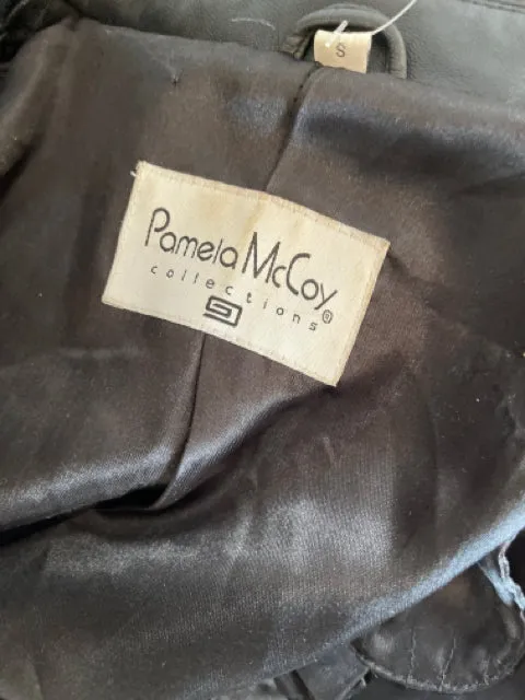 Pamela McCoy Sz S Black Leather Blazer Vintage