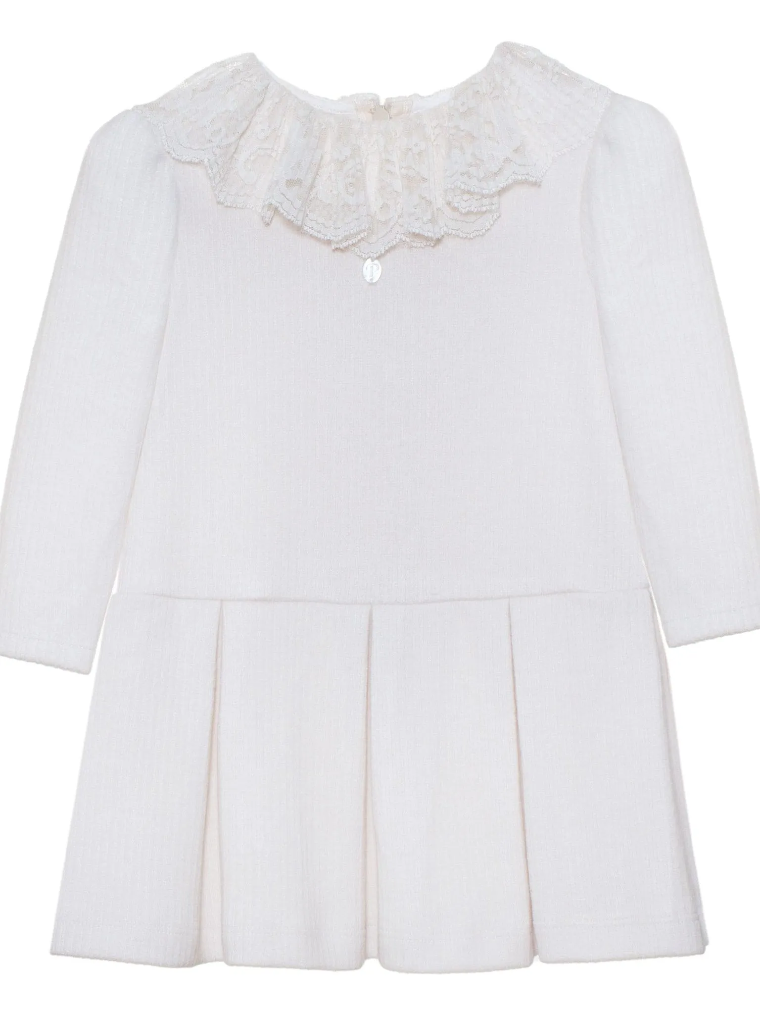Patachou Ivory Knitted Lace collar dress