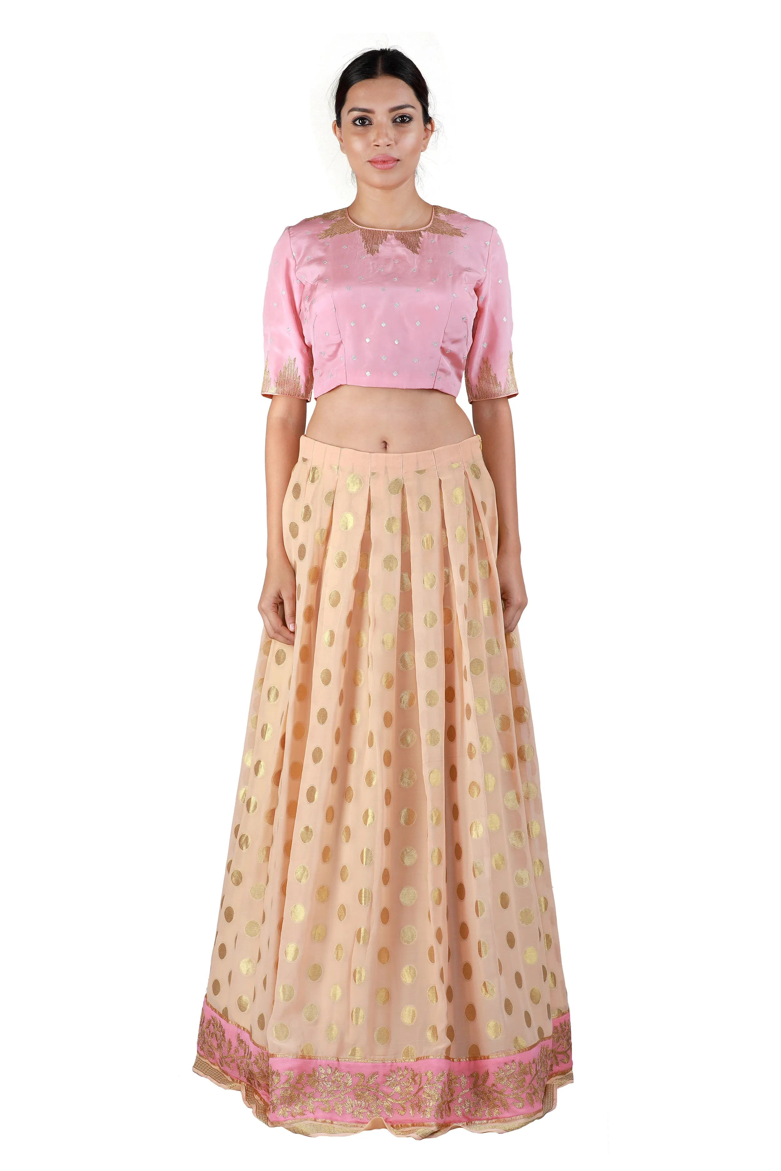 Peach and Pink Lehenga