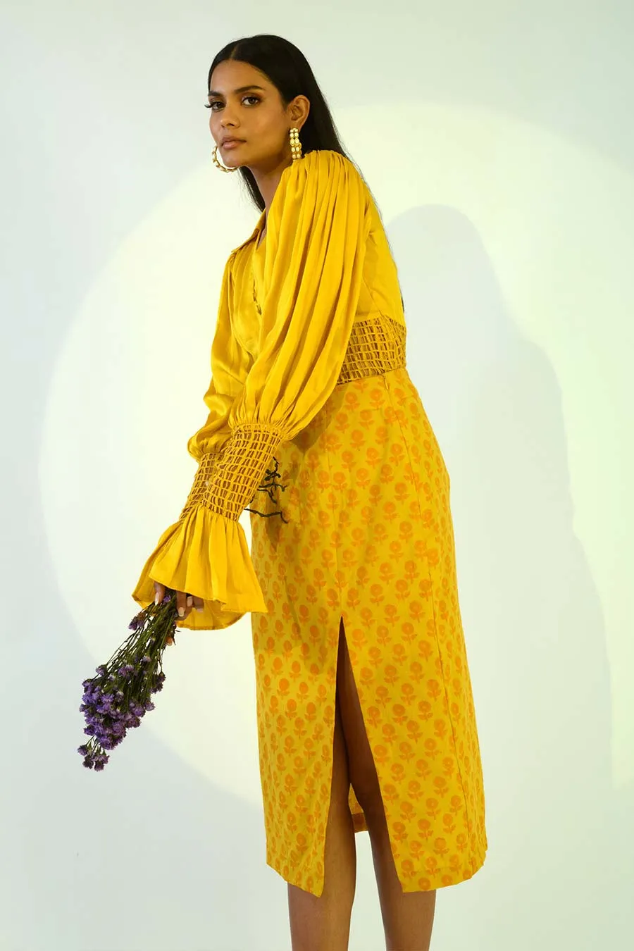 PENELOPE - Yellow Top & Skirt Co-Ord Set