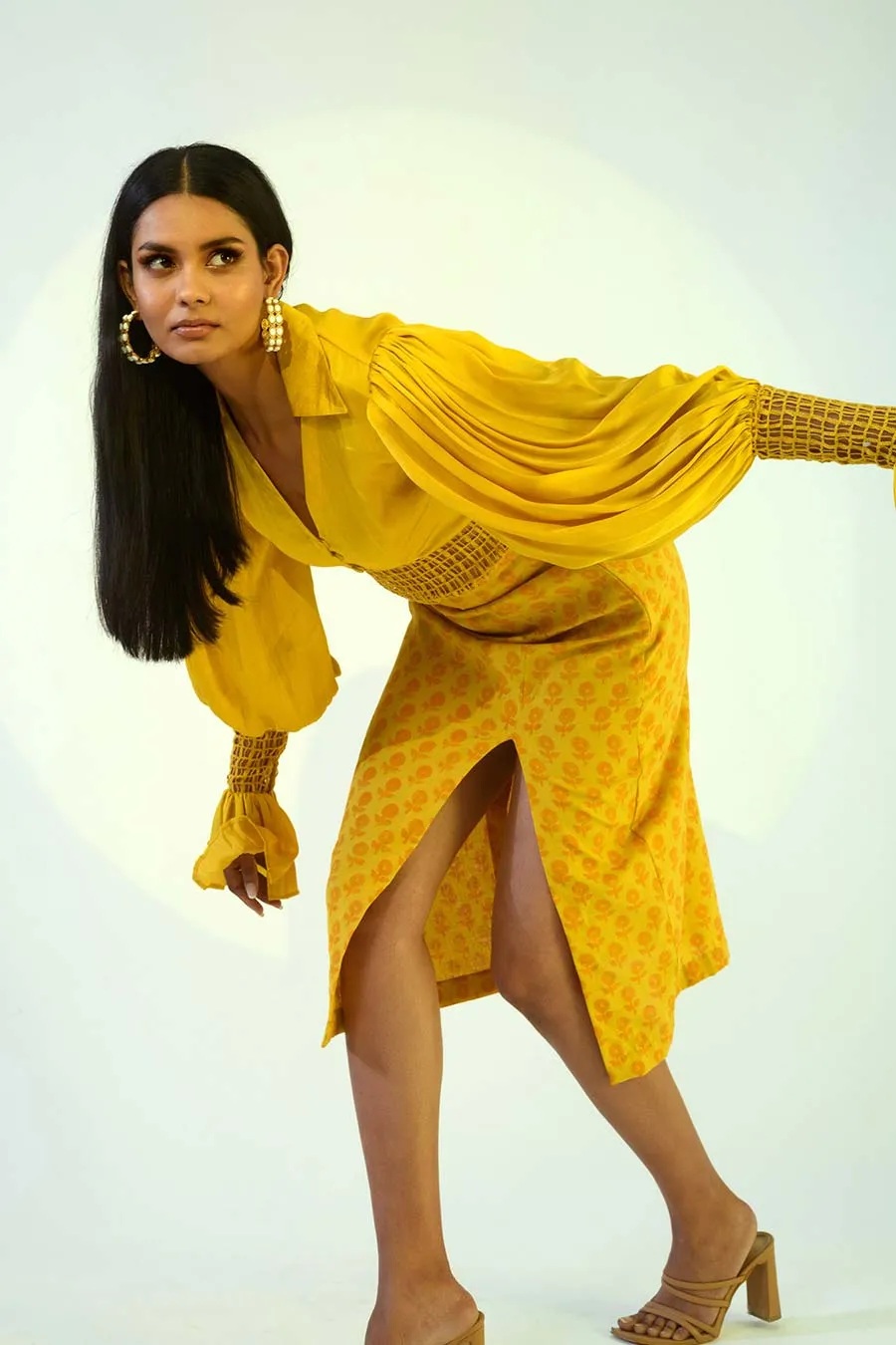 PENELOPE - Yellow Top & Skirt Co-Ord Set