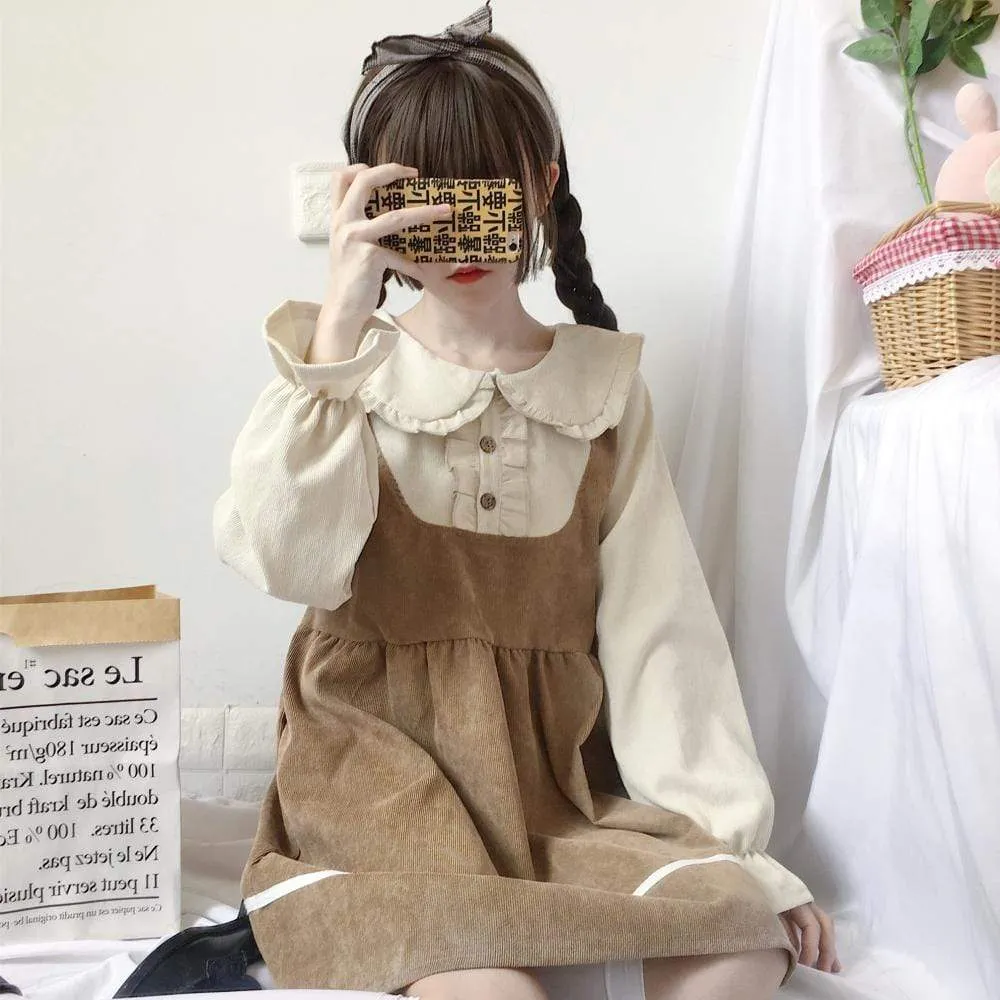 Peter Pan Collar Overall Dress