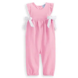 Pique Jersey Berkley Overall -- Pink w/ White