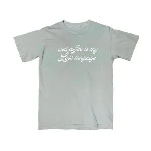 "Iced Coffee Is My Love Language" Gray Tee