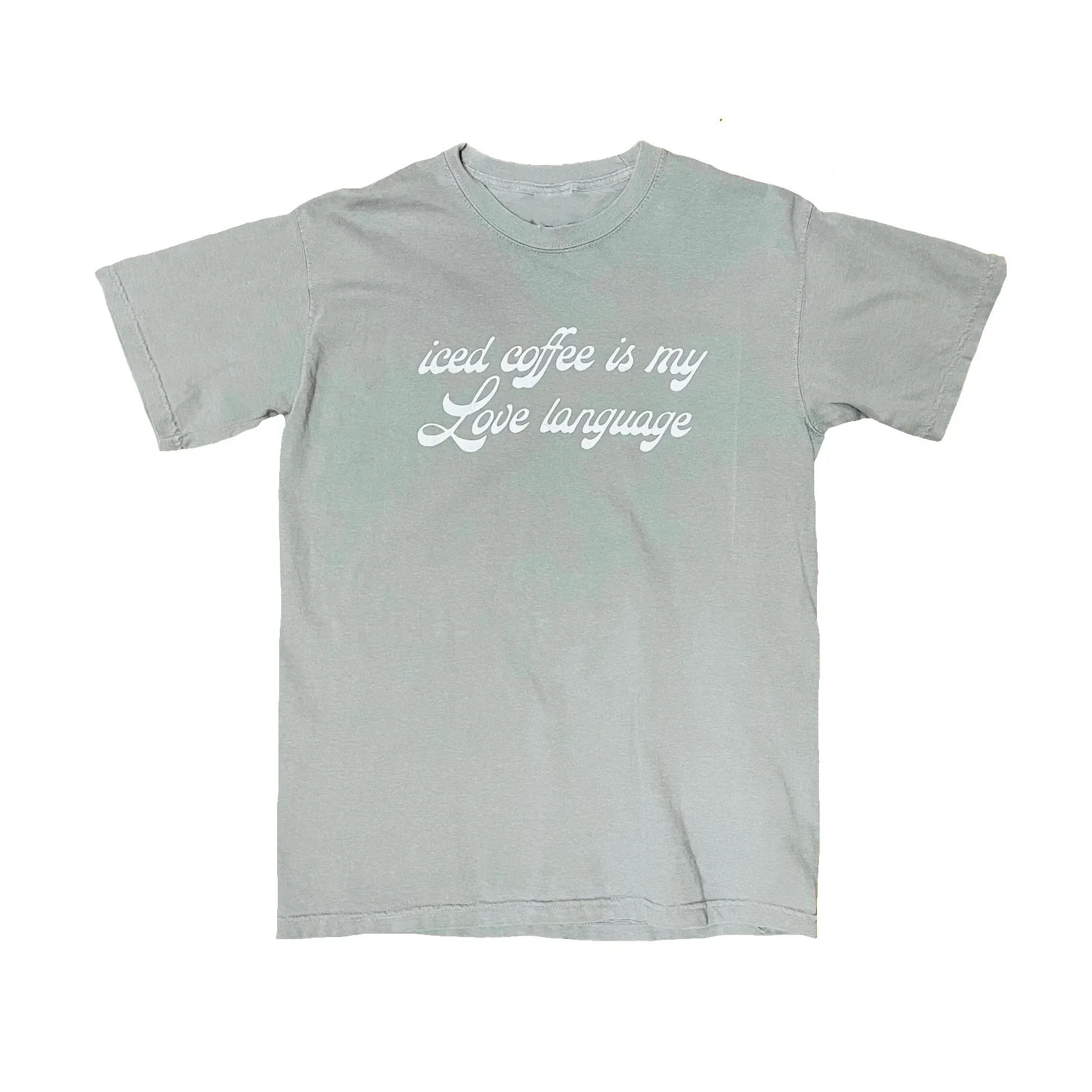 "Iced Coffee Is My Love Language" Gray Tee