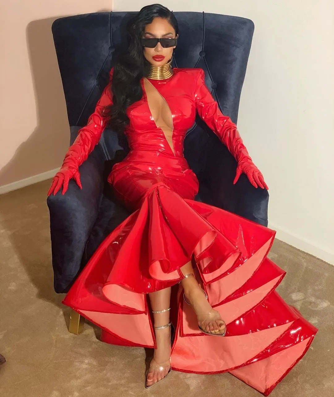 Raelyn Red Elegant Evening Dress