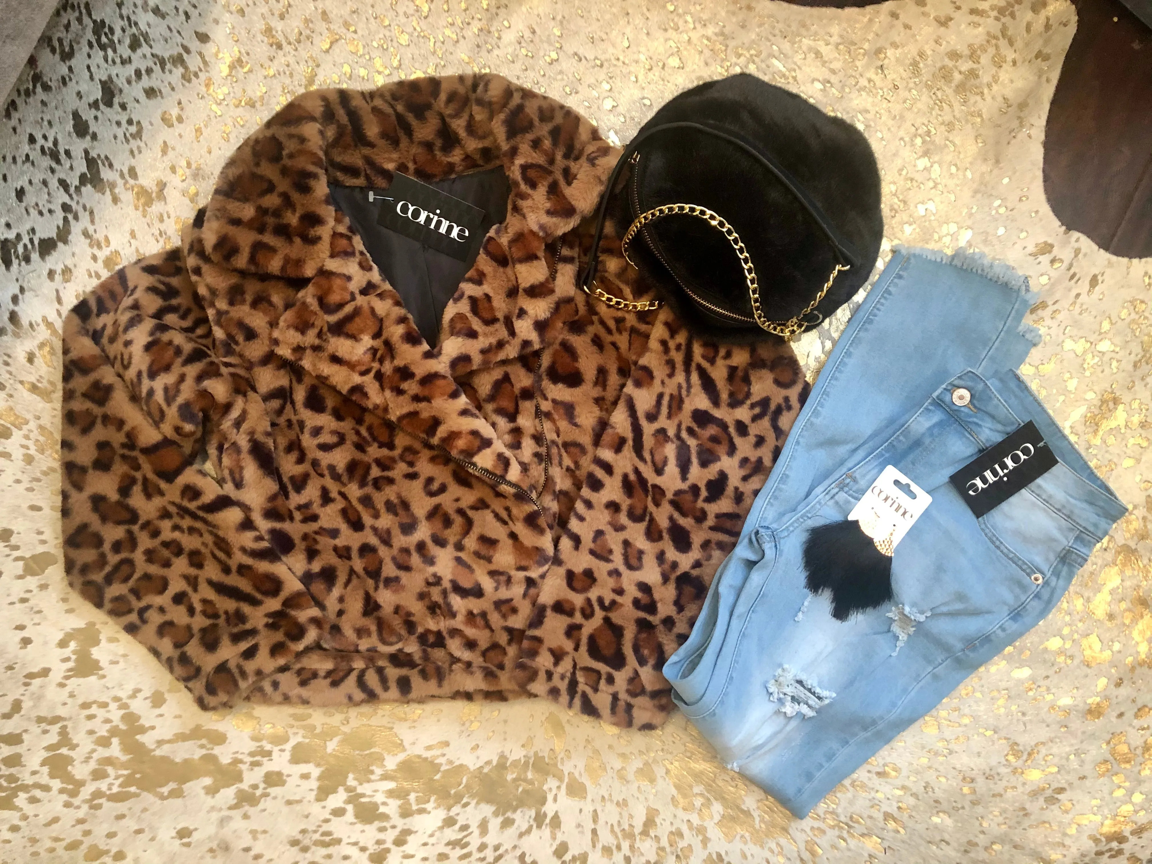 Rene Leopard Faux Fur Jacket