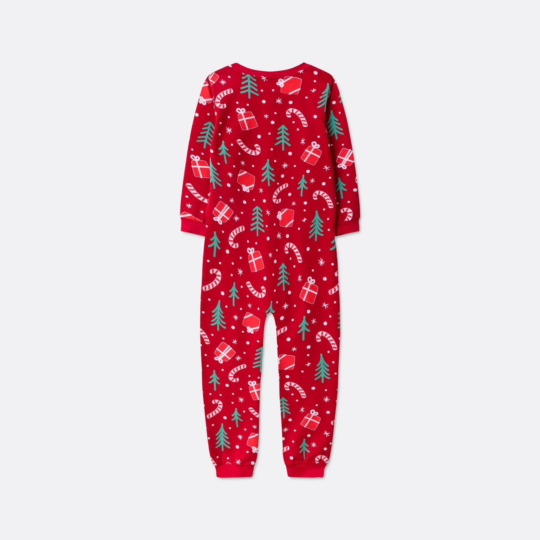 Rotes Weihnachtsmuster Overall Weihnachtspyjama Kinder