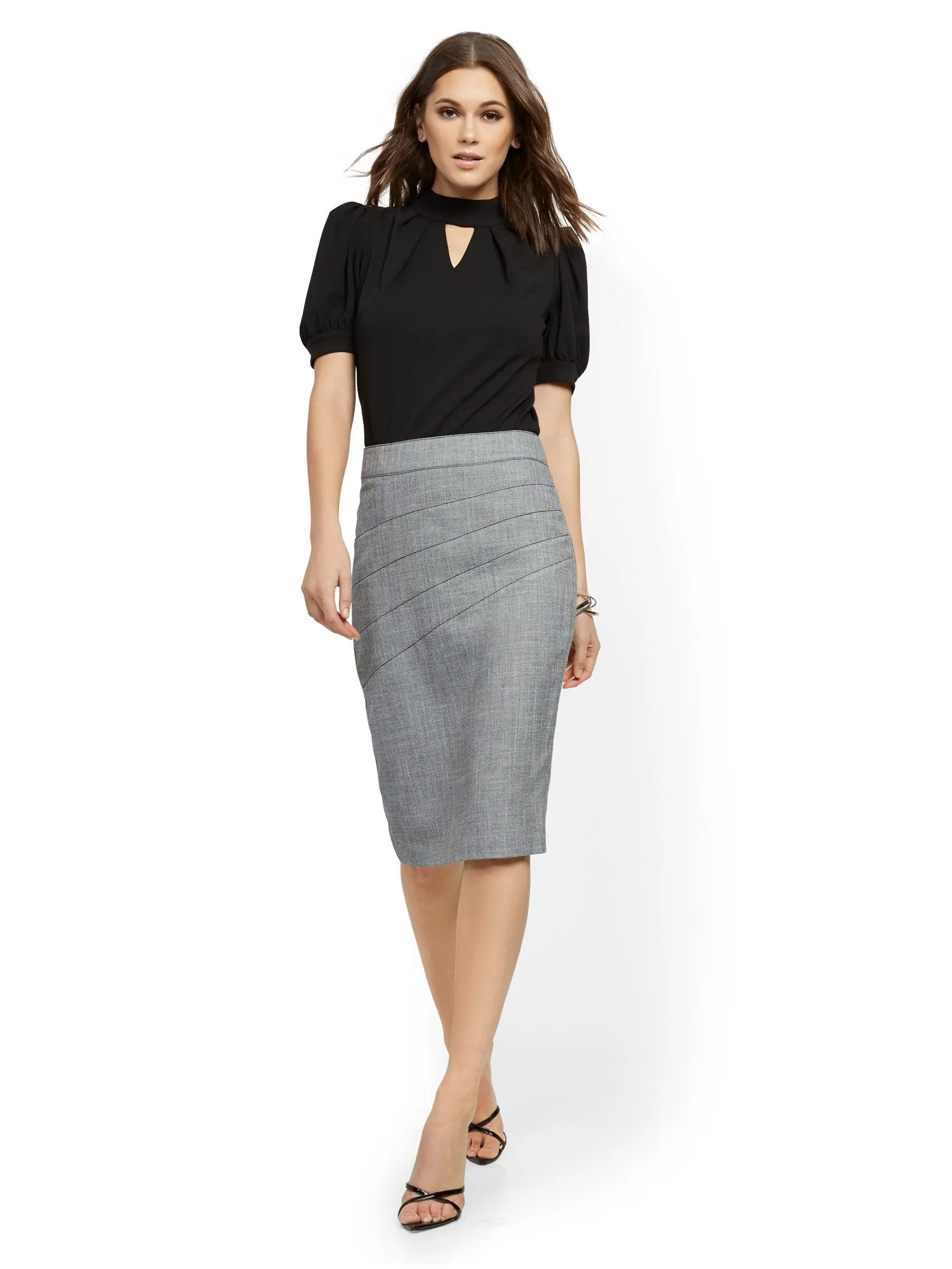 Seamed Pencil Skirt - 7th Avenue
