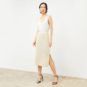 Senga Skirt - Popcorn Knit :: Coconut
