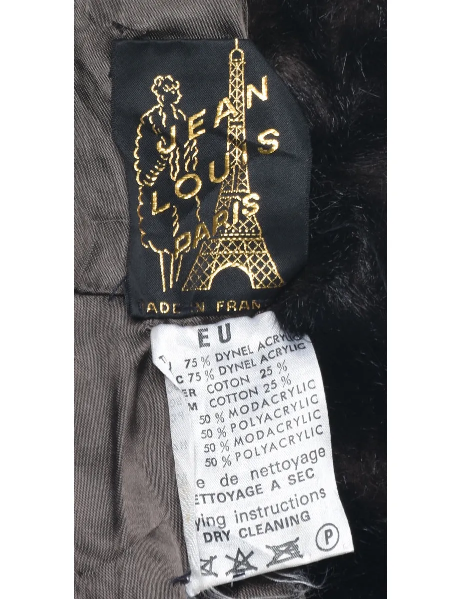 Single Breasted Faux Fur Coat - S
