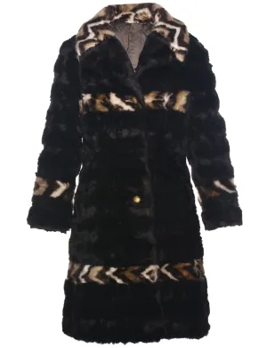 Single Breasted Faux Fur Coat - S