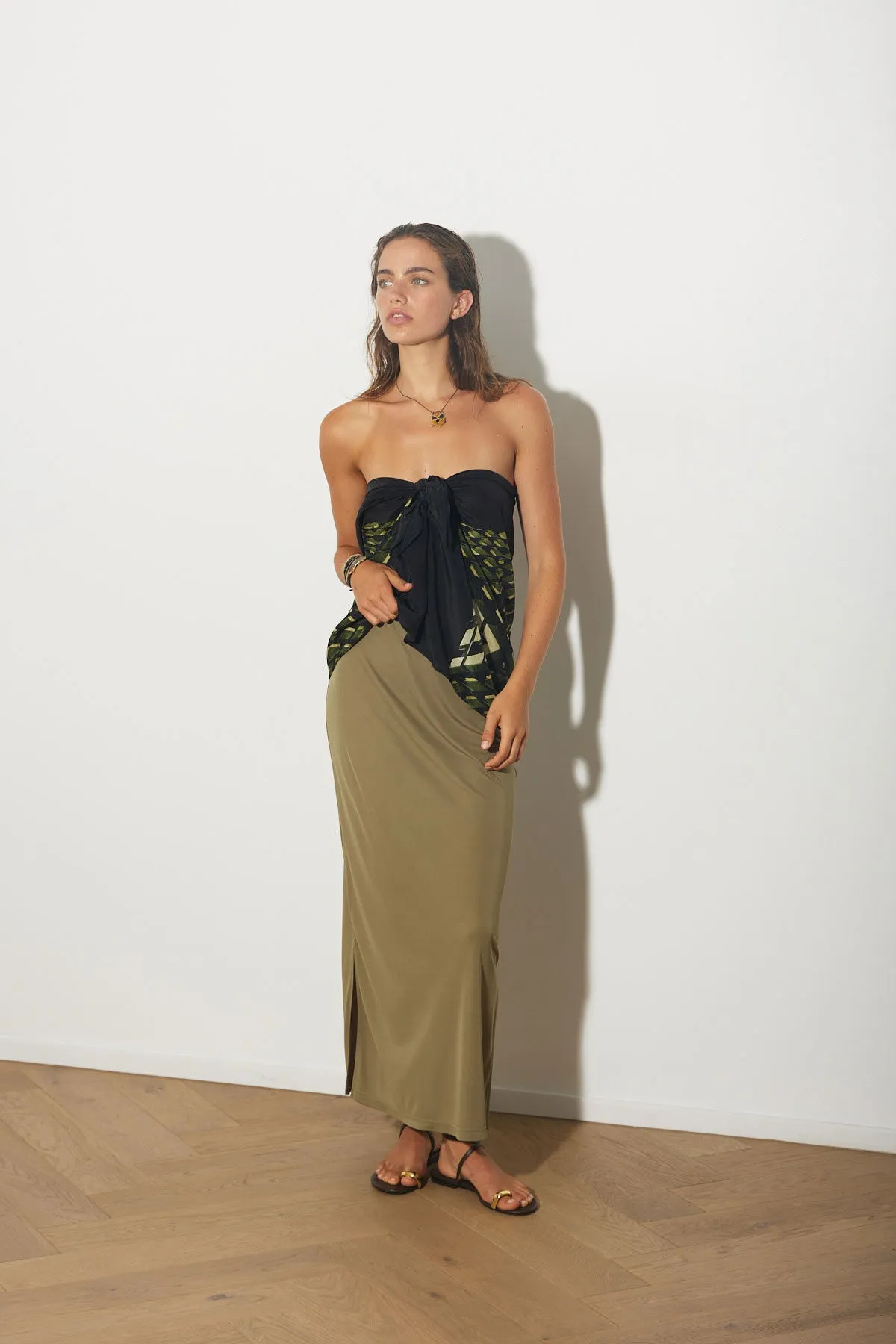 SLIP SKIRT LIME