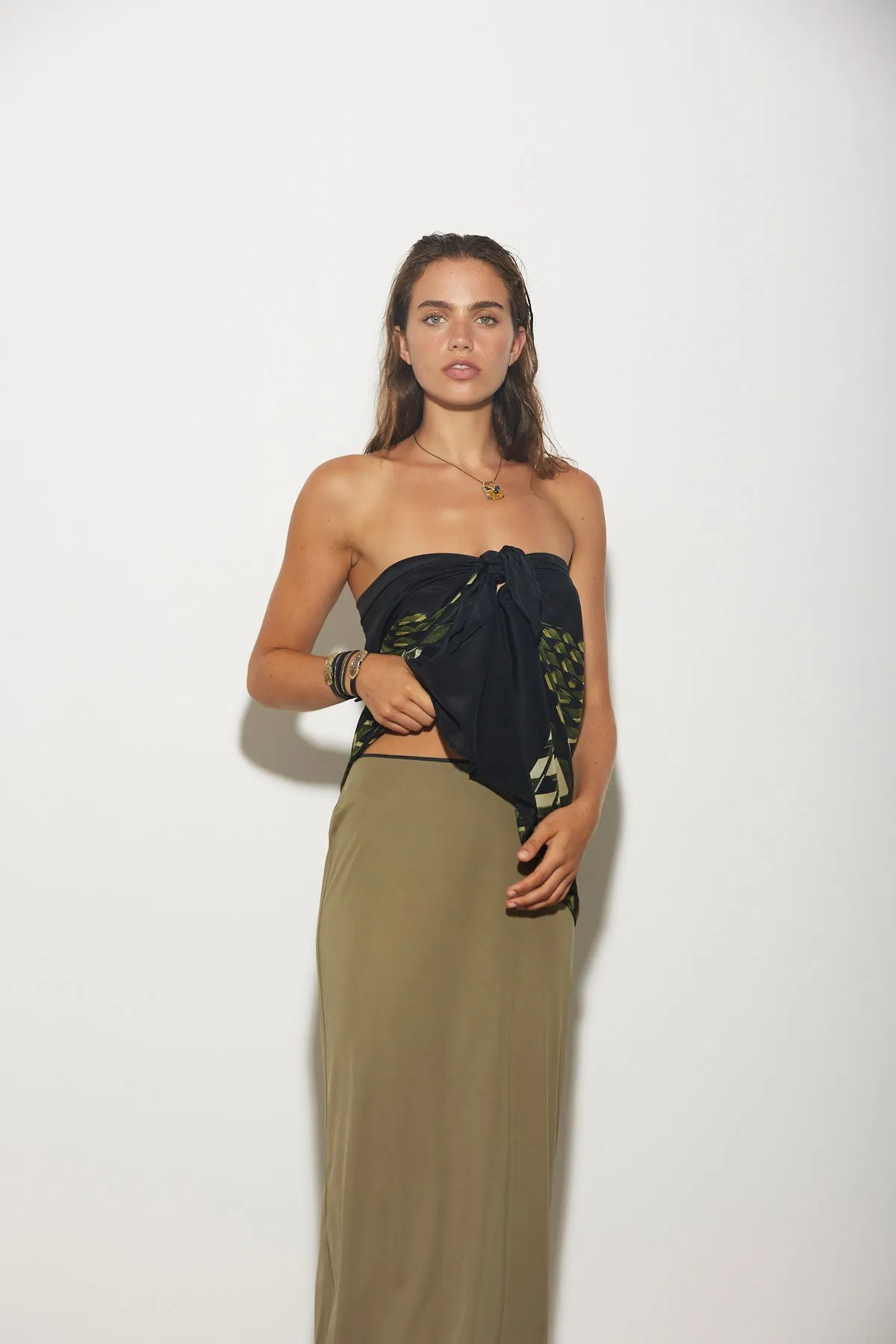 SLIP SKIRT LIME
