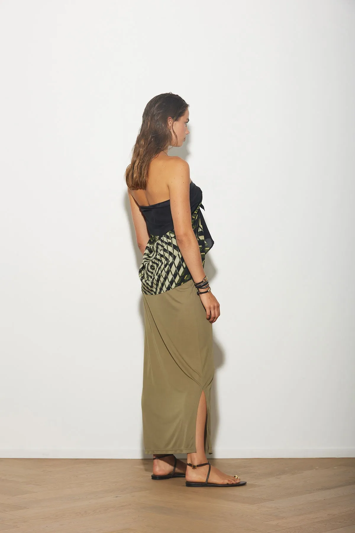 SLIP SKIRT LIME