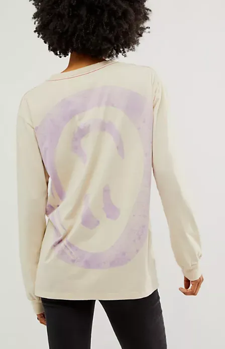 Smiley Violet Long Sleeve Tee