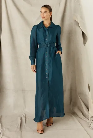 Sofia Irina Maxi Shirt Dress - Sailor Blue