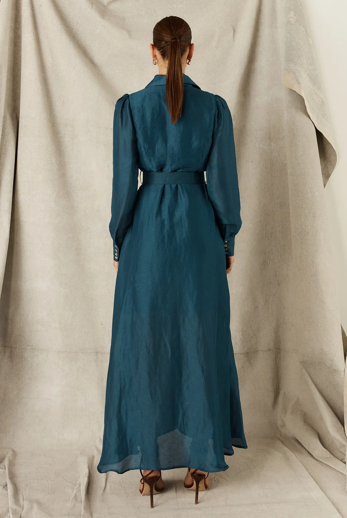 Sofia Irina Maxi Shirt Dress - Sailor Blue