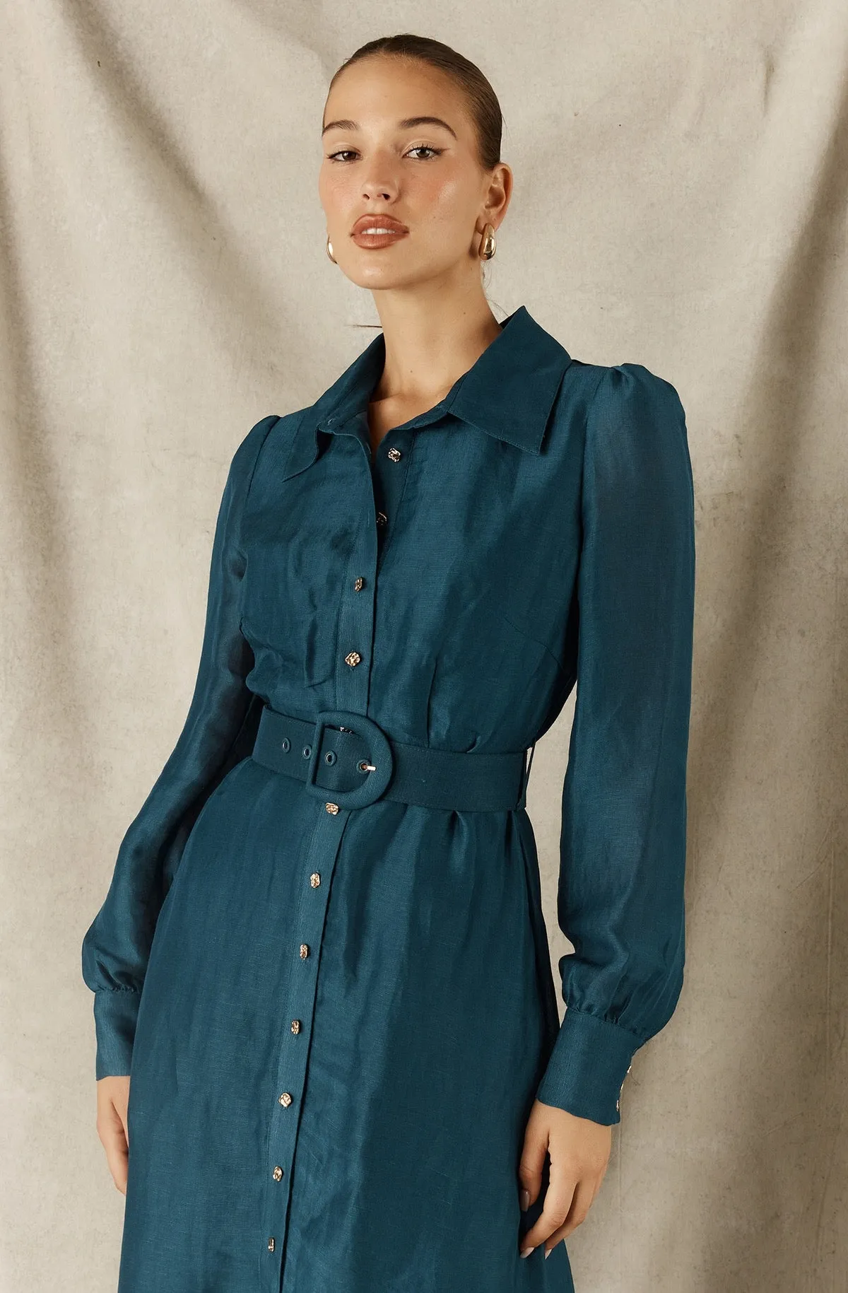 Sofia Irina Maxi Shirt Dress - Sailor Blue