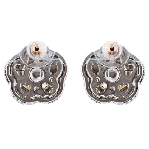 Sophisticated Classic Gorgeous Two-Tone Crystal Rhinestone Earrings E994 GDSV