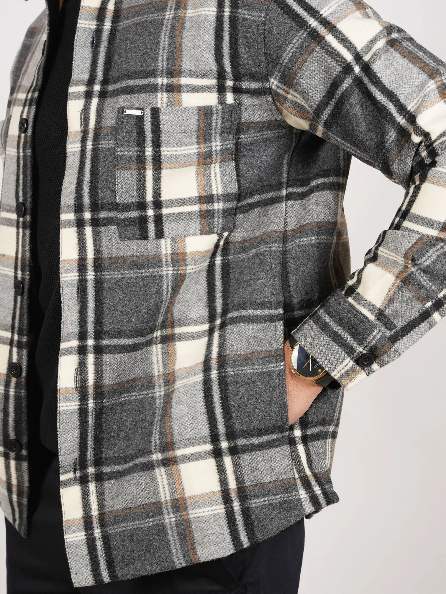 Spanish Grey 6 Pockets Shacket