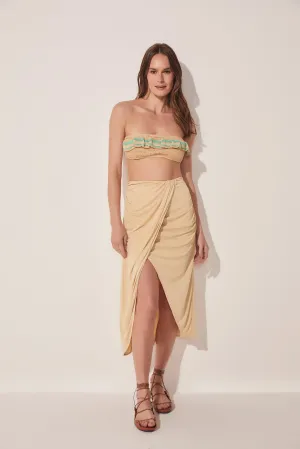 Straw Criss Crossed Midi Skirt E4885A1605