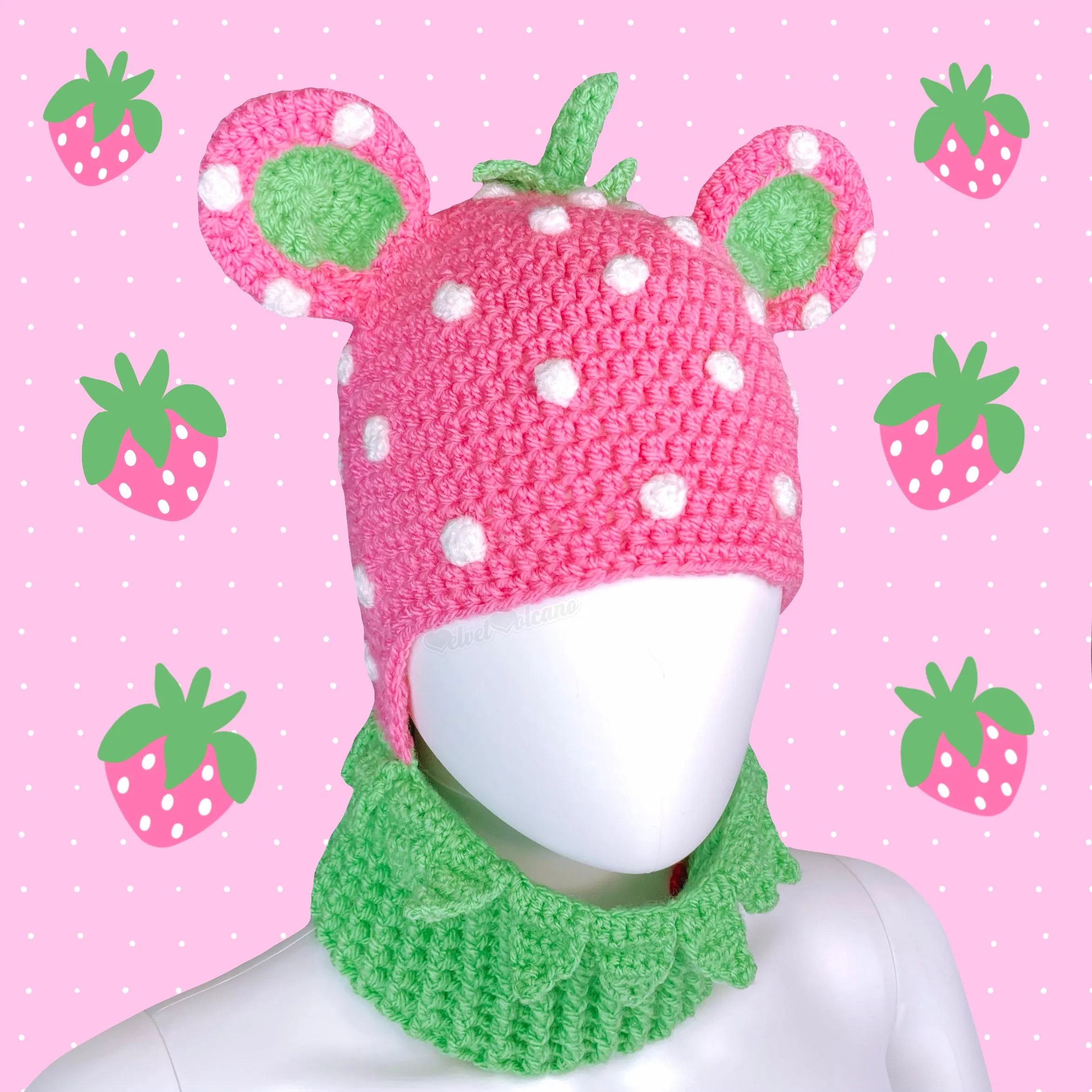 Strawberry Bear Balaclava (Custom Colour)