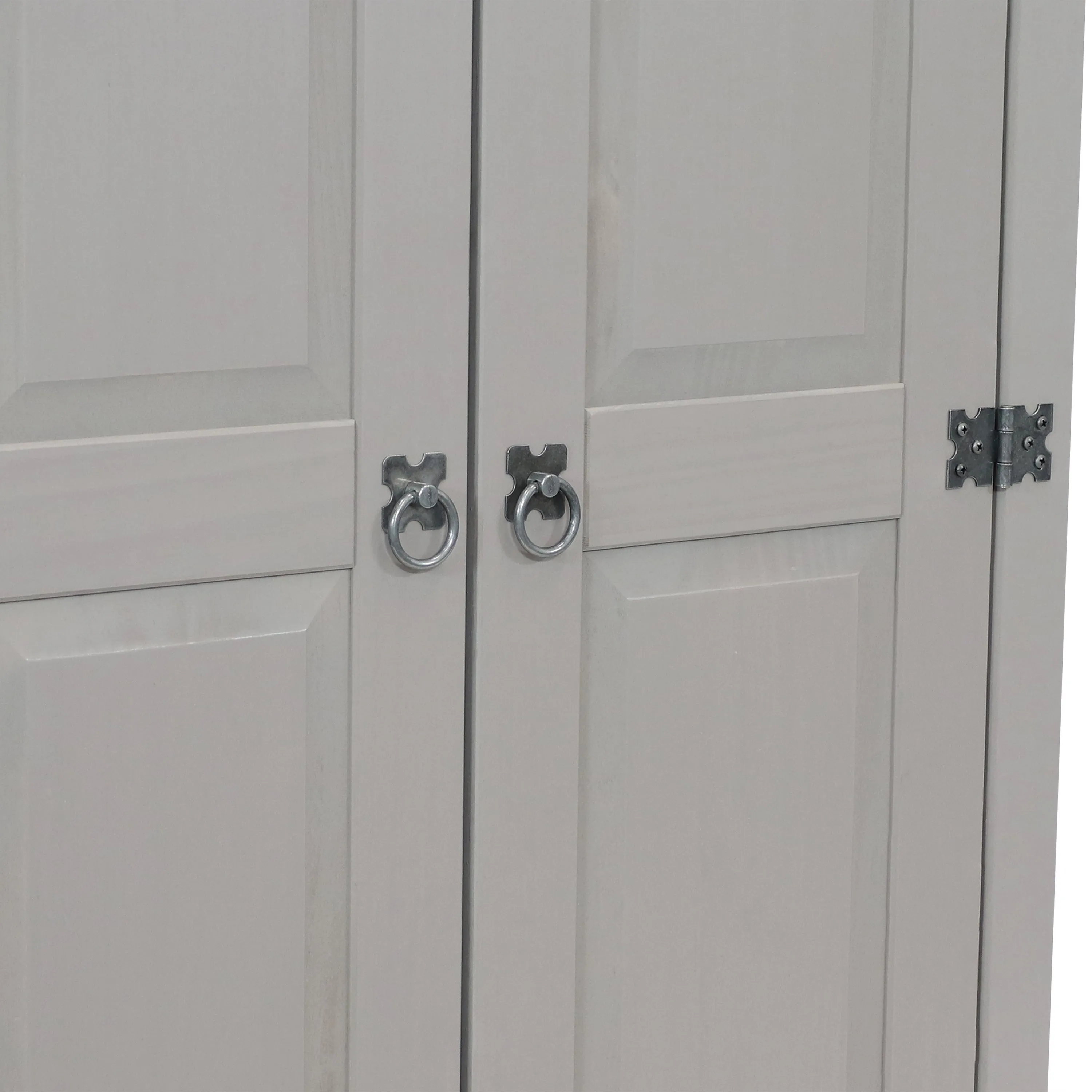 Sunnydaze 2-Door, 2-Shelf Solid Pine Storage Cupboard - Gray - 43" H