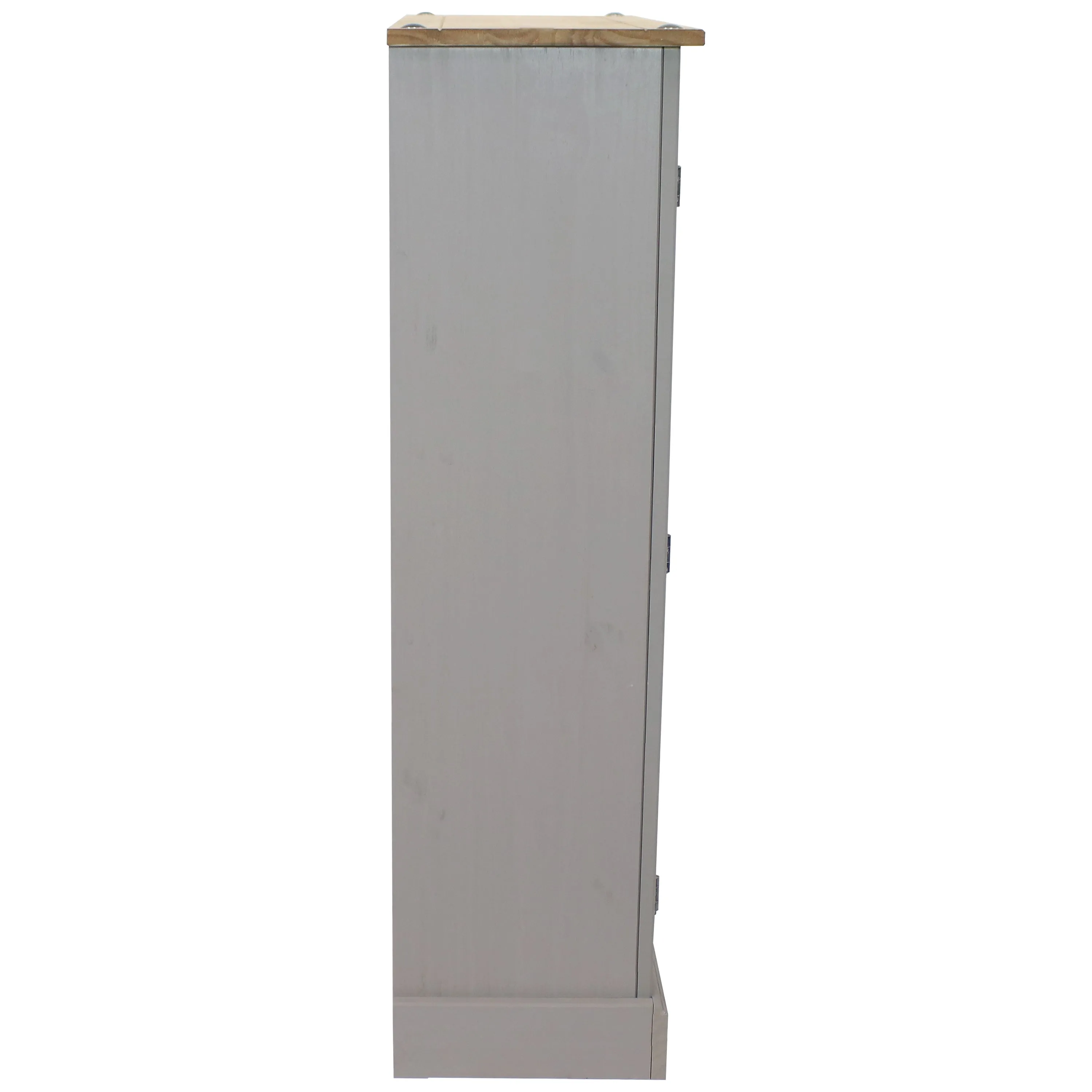 Sunnydaze 2-Door, 2-Shelf Solid Pine Storage Cupboard - Gray - 43" H