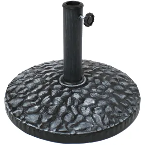 Sunnydaze Resin Patio Umbrella Base with Pebble Texture - 18" Diameter